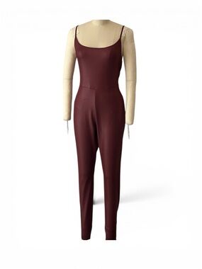 wild fable Burgundy Slim-Strap Jumpsuit